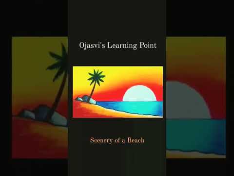 Scenery of A Beach || My Best Drawings || Ojasvi's Learning Point