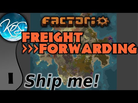 Factorio Freight Forwarding Mod 1 - TRANSPORT MADNESS!  - Ships, trains, containers! - Let's Play