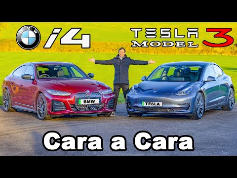 BMW i4 vs Tesla Model 3 REVIEW with 0-100km/h test!