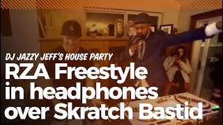RZA freestyle in headphones over Skratch Bastid @ DJ Jazzy Jeff&#39;s house party