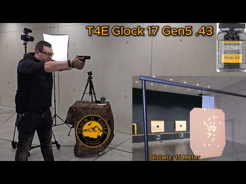 T4E Glock 17 Gen5 .43 CO2 test at a distance (5-20 meters)