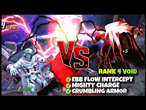 White Magneto vs Rank 4 Void on Ebb Flow Intercept, Mighty charge & Crumbling armor | MCOC
