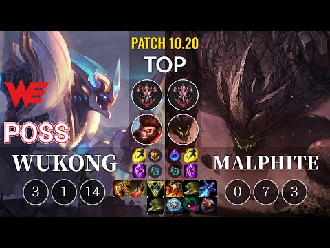 WE Poss Wukong vs Malphite Top - KR Patch 10.20