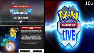 Pokémon TGC Live 101 - Pase de combate (Megaevolución - Caos Creciente) y combina y combate