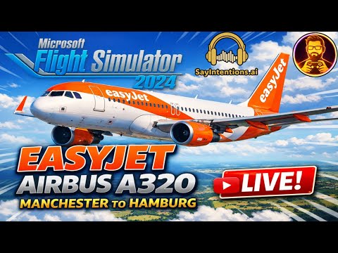 #msfs2024 LIVE  |  EasyJet Airbus A320 Manchester ➜ Hamburg!