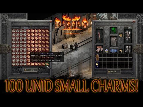 IDENTIFYING 100 SMALL CHARMS! DIABLO 2 RESURRECTION CAN WE GET A 7% MAGIC FIND? OR + 20 HP ?