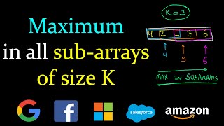 Maximum of all subarrays of size K | Leetcode #239
