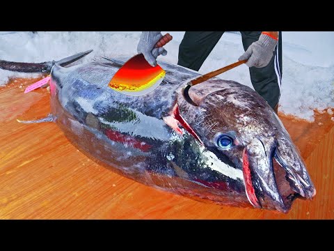 Sharpest Tuna Knife Making,Giant Bluefin Tuna Cutting Master/最銳利鮪魚刀！巨大黑鮪魚切割技巧, 黑鮪魚大腹, 烤黑鮪魚雞腿/彭家水產