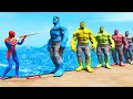 GTA 5 Water Ragdolls Spiderman VS Blue Hulk VS Green Hulk VS Red Hulk Euphoria Physics