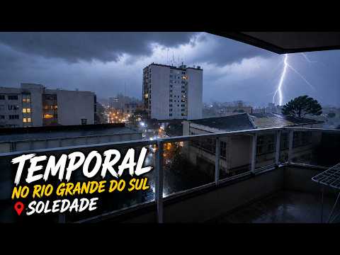 Temporal no Rio Grande do Sul! Vento e chuva forte em Soledade.  