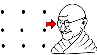pencil drawing | How to draw Mahatma Gandhi step by step | mahatma gandhi dots drawing | drawing