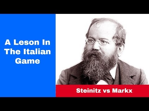 A lesson In The Italian Opening | Wilhelm Steinitz vs Bartholomeus J M Markx:  Leiden 1896