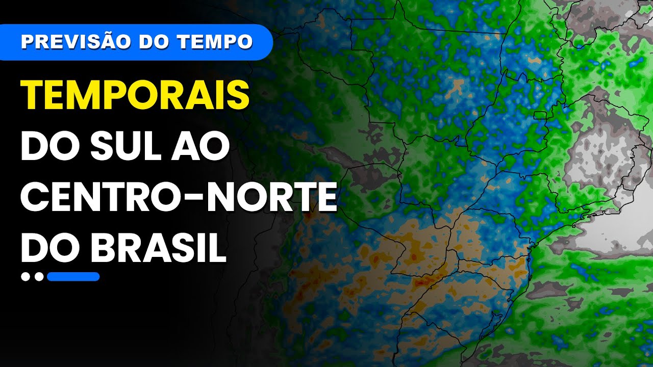 Previsão 28/11/2024  - Temporais desde o norte do RS até o interior do TO