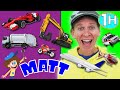 Matt Spells Vehicles A to Z! 1 HOUR of Songs! Transportation, Learn English Kids and more!