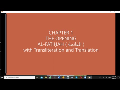Al Fatiha سورة الفاتحة Arabic English Translation and Transliteration - Heart Touching Recitation