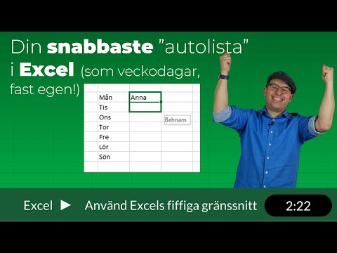 Egna snabblistor i Excel? Snabbare än så här går det inte!