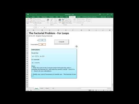 For Loops, Pt 3 - Factorials