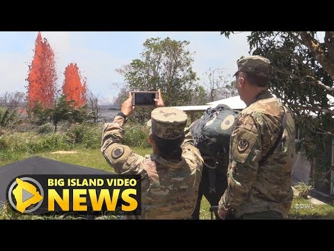 Lava Fountains Engulf Streets In Leilani Estates (May 23, 2018)