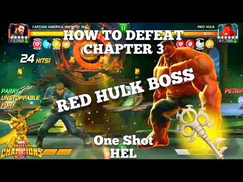 How to Defeat One Shot Boss Red Hulk Chapter 3 Hades Invasions Mcoc | Marvel Contest of Champions