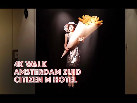 4K Hotel Tour : Hipster Hotel by Concrete Architects : CitizenM Amsterdam Zuid / Walk 229