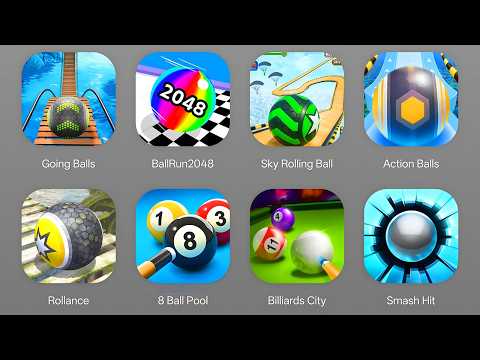 Going Balls, Ball Run 2048, Sky Rolling Ball, Action Balls, Rollance, 8 Ball Pool, Billards City