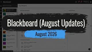 Blackboard Ultra Updates - August 2026