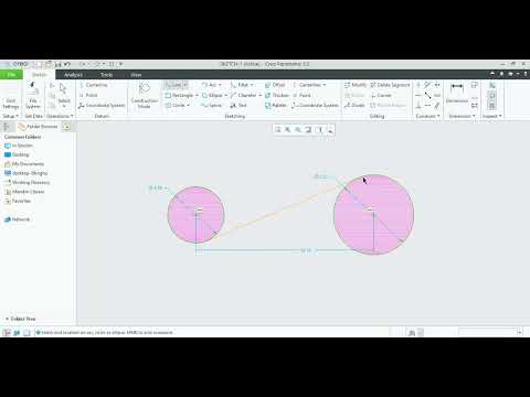 Creo Sketch (Line, Rectangle & Circle)