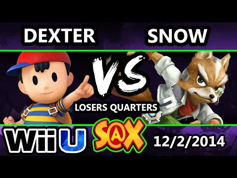 S@X - Snow (ZSS, Fox) Vs. Dexter (Ness) SSB4 Losers Quarters - Smash For Wii U