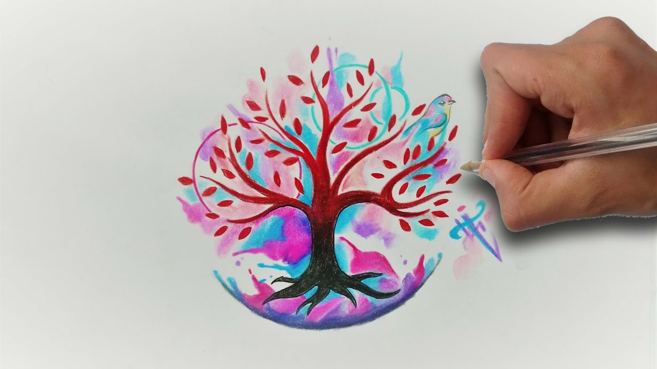 Arbol de la Vida Acuarela / Aquarelle Life tree - Nosfe Ink Tattoo