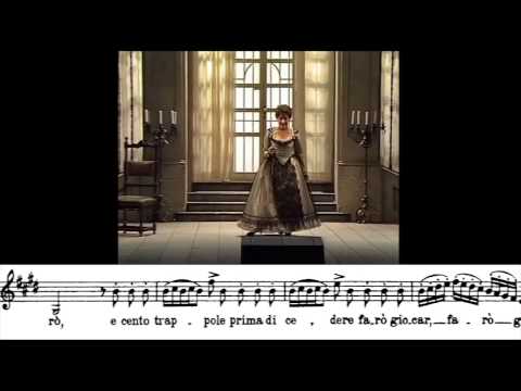 Η μεσόφωνος [[#Cecilia Bartoli [Τσετσίλια Μπάρτολι]#]] στον ρόλο της Ροζίνας ερμηνεύει την καβατίνα «Una voce poco fa» από την όπερα&nbsp;Il barbiere di Siviglia&nbsp;[Ο Κουρέας της Σεβίλλης] του [[#Gioacchino Rossini [Τζοακκίνο Ροσσίνι]#]] (Schwetzinger Festspiele, 1988, μουσική διεύθυνση: [[#Gabriele Ferro [Γκαμπριέλε Φέρρο]#]]). Η άρια αποτελεί υποδειγματικό παράδειγμα της διμερούς δομής καντάμπιλε [cantabile] και καμπαλέτας [cabaletta]: από τον λυρικό αρχικό χαρακτήρα, η μεσόφωνος μεταβαίνει σε καταιγιστικές κολορατούρες που αποτυπώνουν τη δραματική μεταμόρφωση του χαρακτήρα.