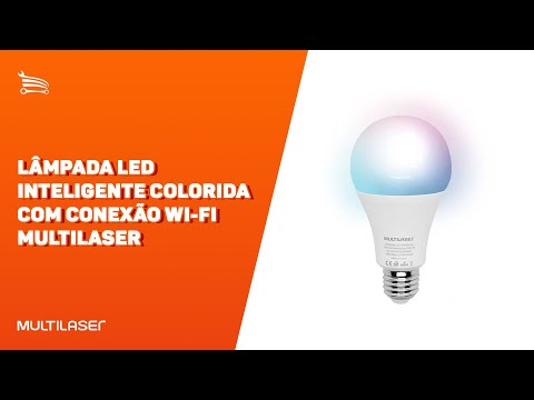 Lâmpada LED Branco Quente Inteligente Colorida com Conexão Wi-Fi - Video