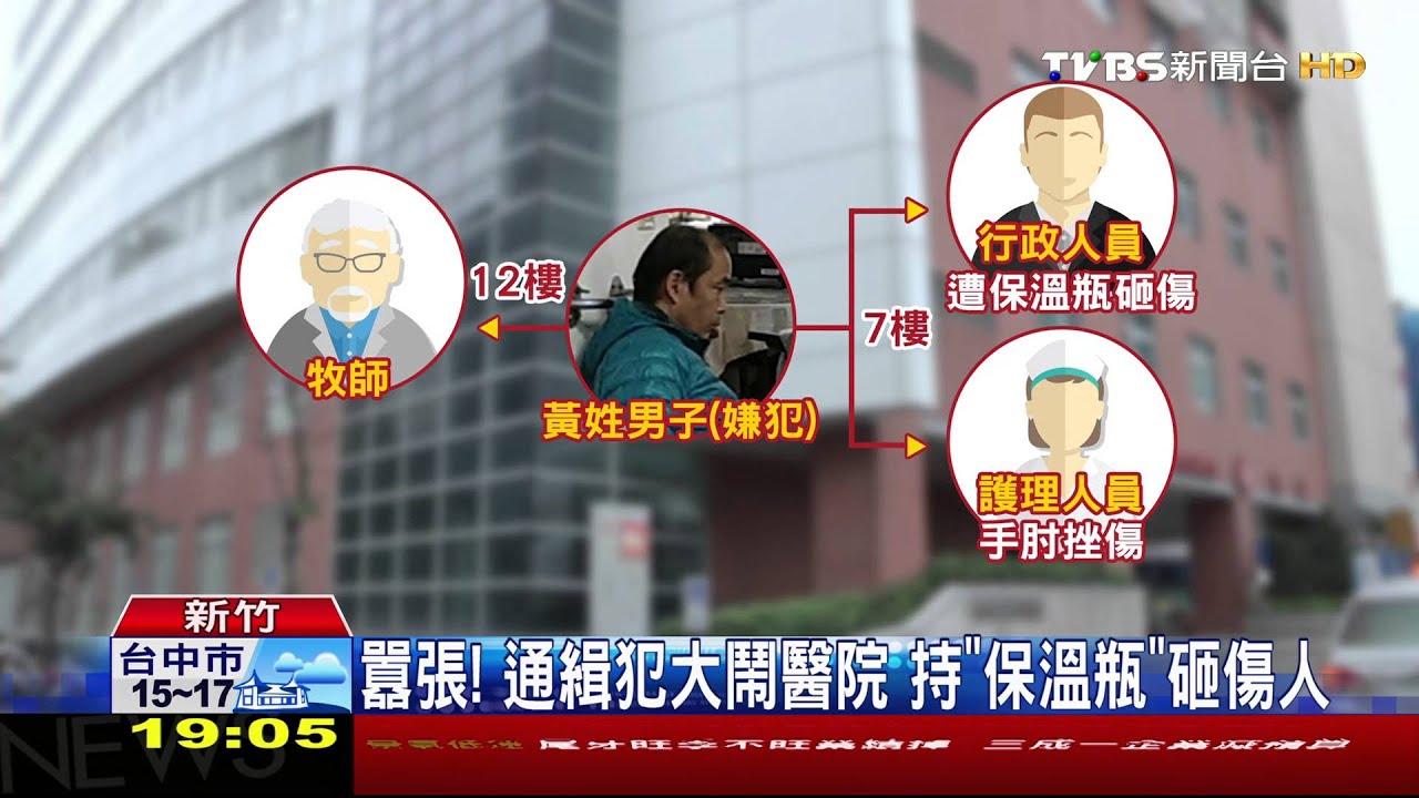 囂張!通緝犯大鬧醫院 持保溫瓶砸傷人