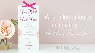 What information to include in your Wedding Invitations