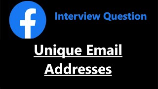 YouTube video 'Unique Email Addresses - Two Solutions - Leetcode 929 Python'