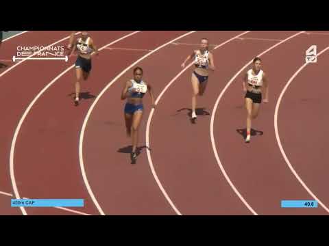demi finale 400m championnats de France jeune  (léa Vierne) 16 juillet 2022 à Mulhouse.