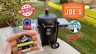 Oklahoma Joe’s All New Bronco Drum Smoker-Grill / Double Onion Smoked Beer Brats!