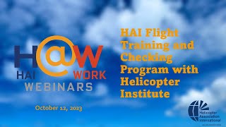 HAI@Work: HAI Flight Training and Checking Program with Helicopter Institute
