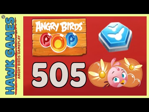 Angry Birds Stella POP Bubble Shooter Level 505 - Walkthrough, No Boosters