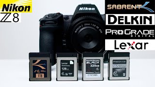 Nikon Z8 BEST CF Express Card type B Review Delkin Prograde Sabrent Rocket CFX Lexar Professional