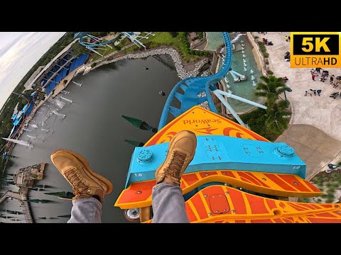 On-ride point of view of Pipeline: The Surf Coaster