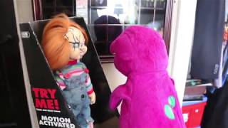 Dino Dance Barney and Chucky Doll Destruction