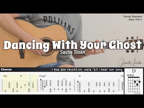 Dancing With Your Ghost - Sasha Sloan  | Fingerstyle Guitar | TAB + Chords + Lyrics