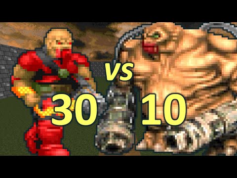 30 Chaingunners vs 10 Mancubi - Monster Infighting - Doom II Retro Battles