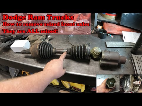 How to remove seized front CV Axles on Dodge Ram Trucks - Easy trick no matter how rusted in place!