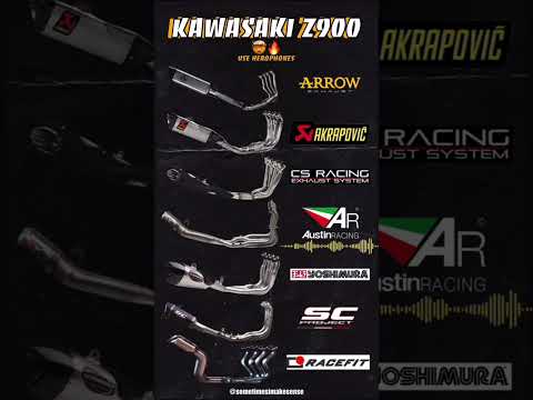 Different Exhausts on Kawasaki Z900🚀🤯(Use Headphones) #automobile #motorcycle #exhaust #sound