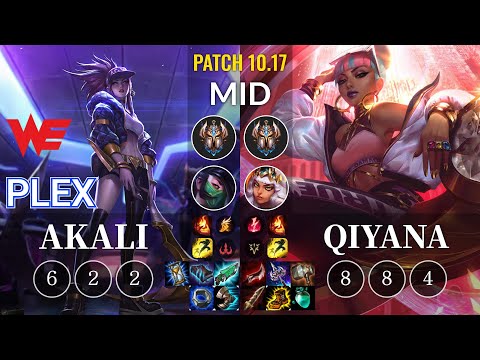 WE Plex Akali vs Qiyana Mid - KR Patch 10.17