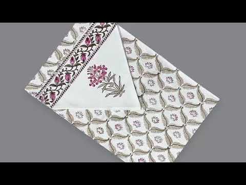Hand Block Printed Cotton Canvas Jall Printed Table Runner