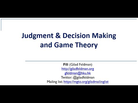 Judgment and Decision Making and Game Theory