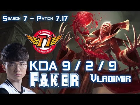 SKT T1 Faker VLADIMIR vs KASSADIN Mid - Patch 7.17 KR Ranked