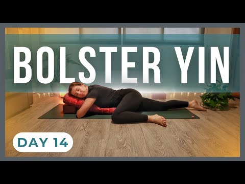 30-Min Bedtime Yin Yoga with Bolster | Day 14 Challenge
